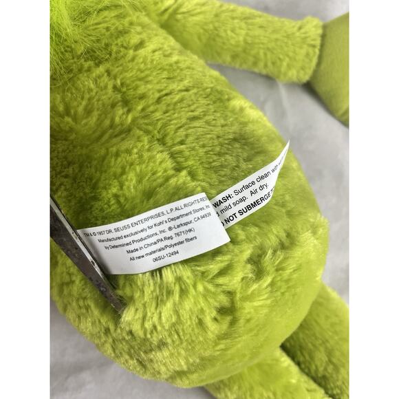 Kohls Cares 20" Dr Seuss The Grinch Christmas Holiday Plush Character Toy - Picture 6 of 6